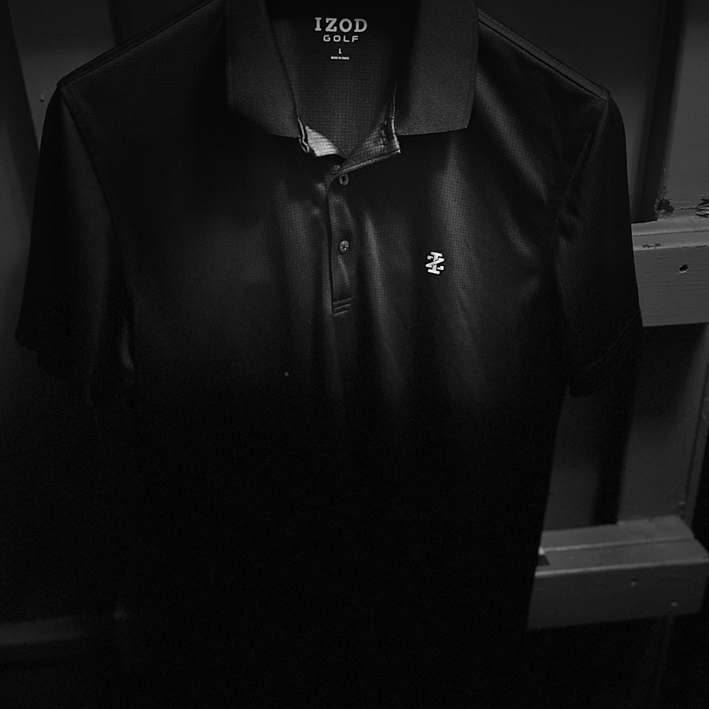 Izod Black Polo Golf athletic collar shirt.